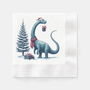 Servilleta De Papel Navidades Brontosaurus dinosaur