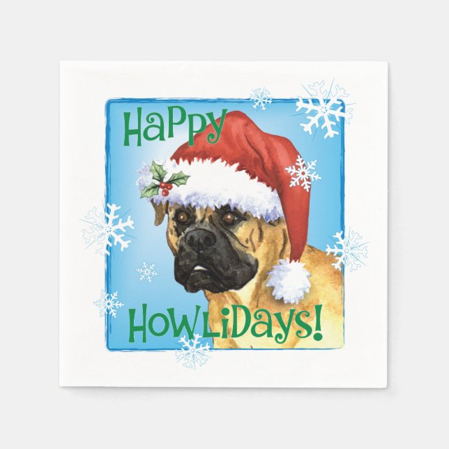 Servilleta De Papel Navidades Bullmastiff (Anverso)