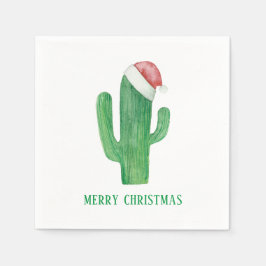 Servilleta De Papel Navidades cactus. Año Nuevo. Cactus verdes y rojos