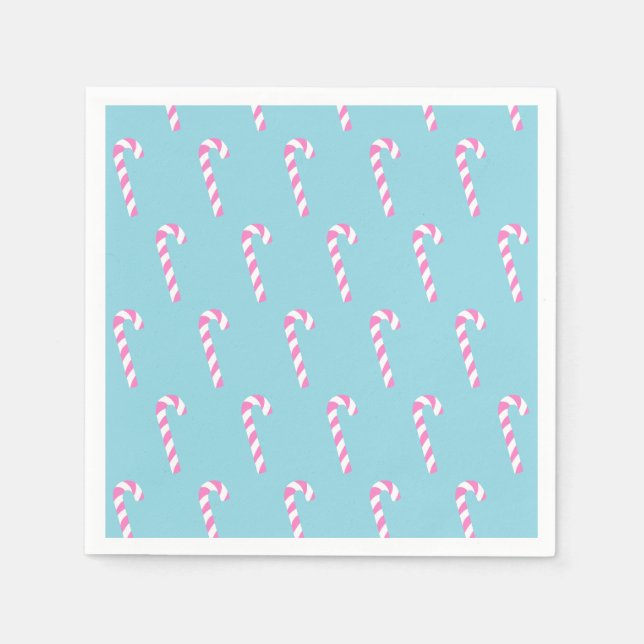 Servilleta De Papel Navidades Candy Cane Blue (Anverso)