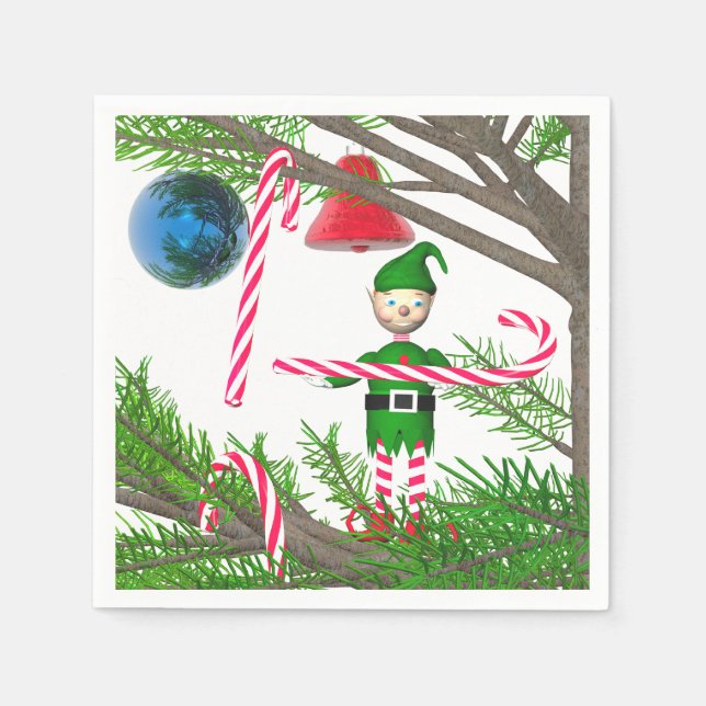 Servilleta De Papel Navidades Candy Cane Elf (Anverso)