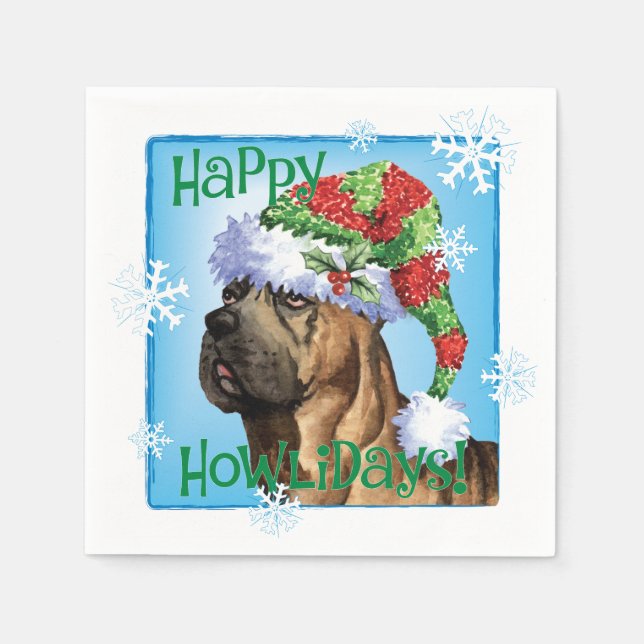 Servilleta De Papel Navidades Cane Corso (Anverso)