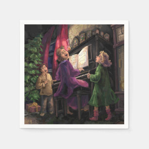 Servilleta De Papel Navidades cantando a lo largo