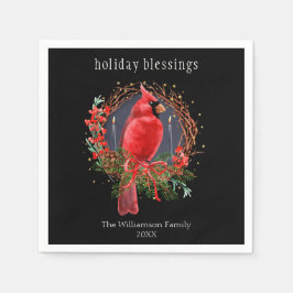 Servilleta De Papel Navidades Cardenal Rojo Yule Solstice Boho Holiday