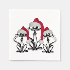 Servilleta De Papel Navidades Caroling Cats Joyous Fun