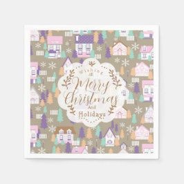 Servilleta De Papel Navidades Casas Brown