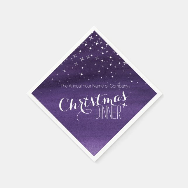 Servilleta De Papel Navidades cena noche estrellada personalizado serv (Borde)