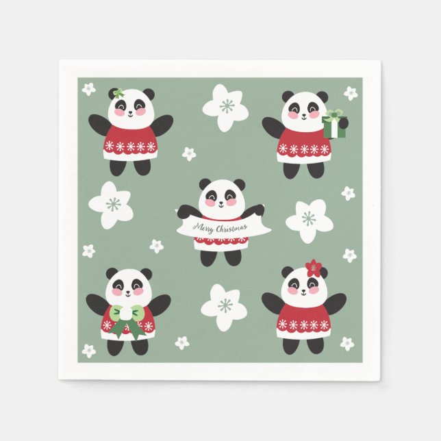 Servilleta De Papel Navidades Cherry Blossom Panda (Anverso)
