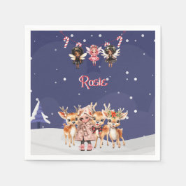 Servilleta De Papel Navidades Chica reno Candy Cane Fairies