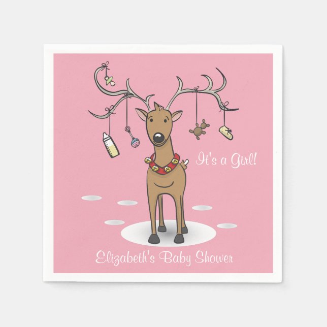 Servilleta De Papel Navidades Chicas de Baby Shower de vacaciones (Anverso)