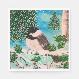 Servilleta De Papel Navidades Chickadee Chatter Napkins