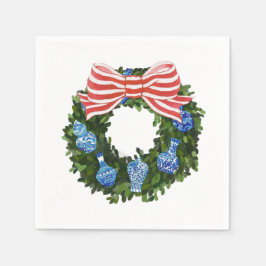 Servilleta De Papel Navidades Chinoiserie Wreath, Ginger Jar Holiday