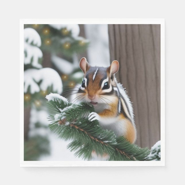 Servilleta De Papel Navidades Chipmunk (Anverso)