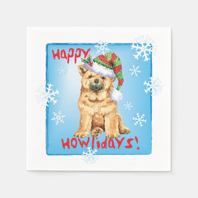 Servilleta De Papel Navidades Chow Chow Napkins (Anverso)