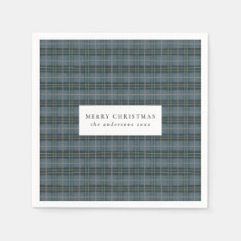 Servilleta De Papel Navidades clásicos de Blue Tartan Plaid