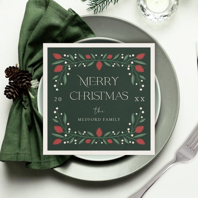 Servilleta De Papel Navidades clásicos florines Napkins personalizado (Subido por el creador)