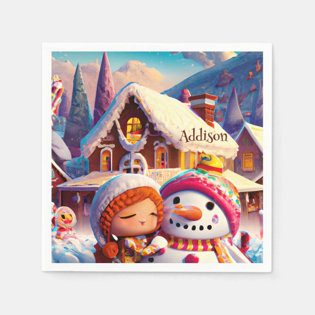 Servilleta De Papel Navidades Clay Playday Gingerbread Snowman Winter (Anverso)