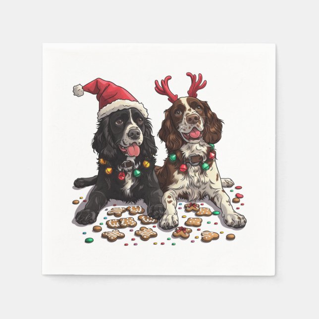 Servilleta De Papel Navidades Cocker Spaniel Dogs (Anverso)