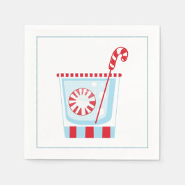 Servilleta De Papel Navidades Cocktail Napkin con oliva martini