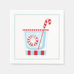 Servilleta De Papel Navidades Cocktail Napkin con oliva martini