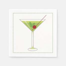 Servilleta De Papel Navidades Cocktail Napkin con oliva martini