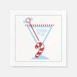 Servilleta De Papel Navidades Cocktail Napkin con oliva martini