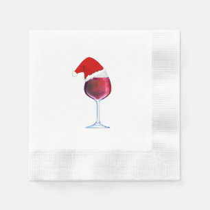 Servilleta De Papel Navidades Cocktail Napkins Wine Santa Hat