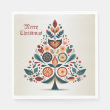 Navidades Coloridos Árboles Escandinavia Arte Popu