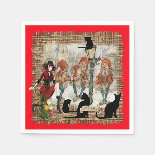 Servilleta De Papel Navidades con Anton Pieck (Anverso)