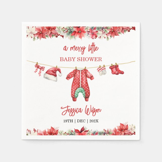 Servilleta De Papel Navidades con poco género Baby Shower neutral (Anverso)