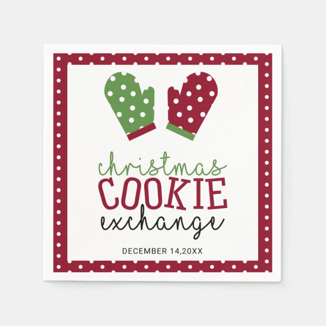 Servilleta De Papel Navidades Cookie Exchange Fiesta Holiday Oven Mitt (Anverso)