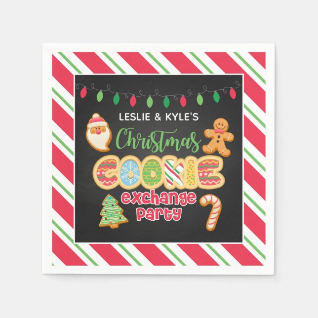 Servilleta De Papel Navidades Cookie Exchange Fiesta Napkin - Black Bk (Anverso)