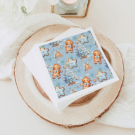 Servilleta De Papel Navidades Cookie gingerbread hombre azul cumpleaño