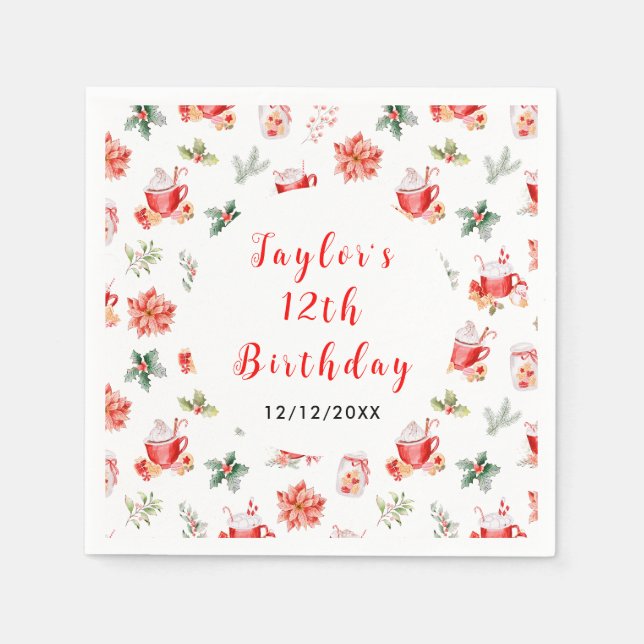 Servilleta De Papel Navidades Cookies y el Partido del Cumpleaños del  (Anverso)