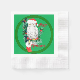 Servilleta De Papel Navidades cortos Owl y Stocking