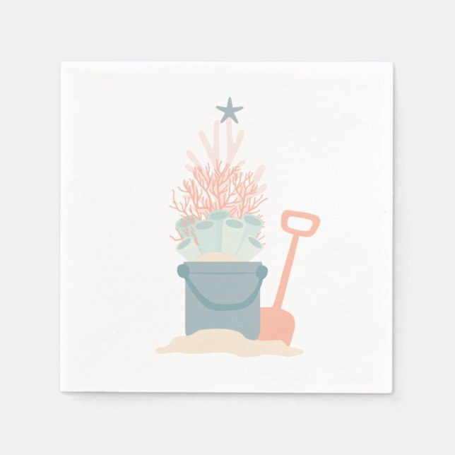 Servilleta De Papel Navidades costeros de papel (Anverso)