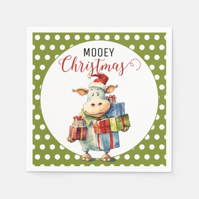 Servilleta De Papel Navidades Cow Pun (Anverso)