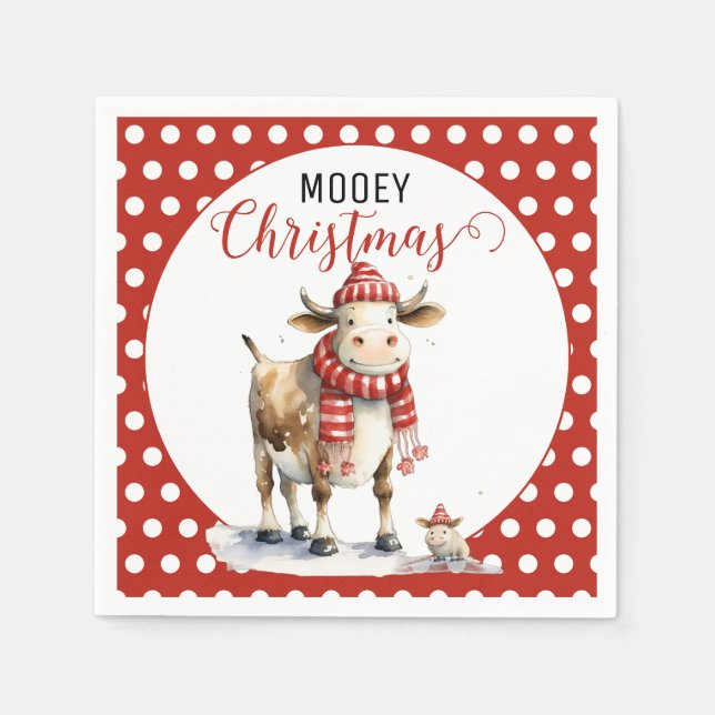 Servilleta De Papel Navidades Cow Pun (Anverso)