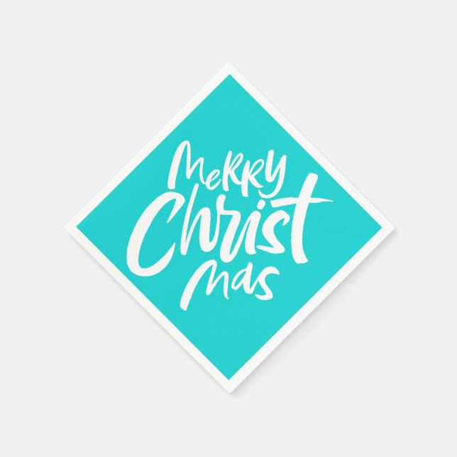 Servilleta De Papel Navidades cristianos dejando azul Verde azulado re (Borde)