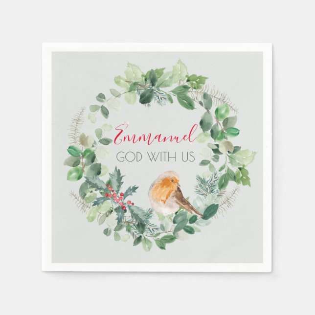 Servilleta De Papel Navidades cristianos Wreath WinRobin (Anverso)