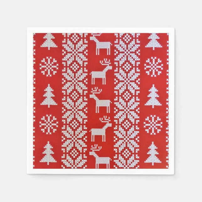 Servilleta De Papel Navidades Cross Stitch (Anverso)