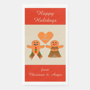 Servilleta De Papel Navidades Cuidados Gingerbread Pareja Personalizad