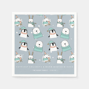 Servilleta De Papel Navidades Cute Animales Estilo Personalizado Perso