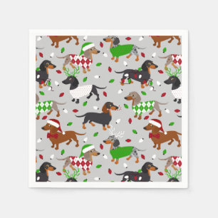 Servilleta De Papel Navidades Dachshund All Coats Napkins