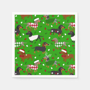 Servilleta De Papel Navidades Dachshund All Coats Napkins