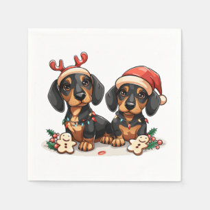 Servilleta De Papel Navidades Dachshund Dogs