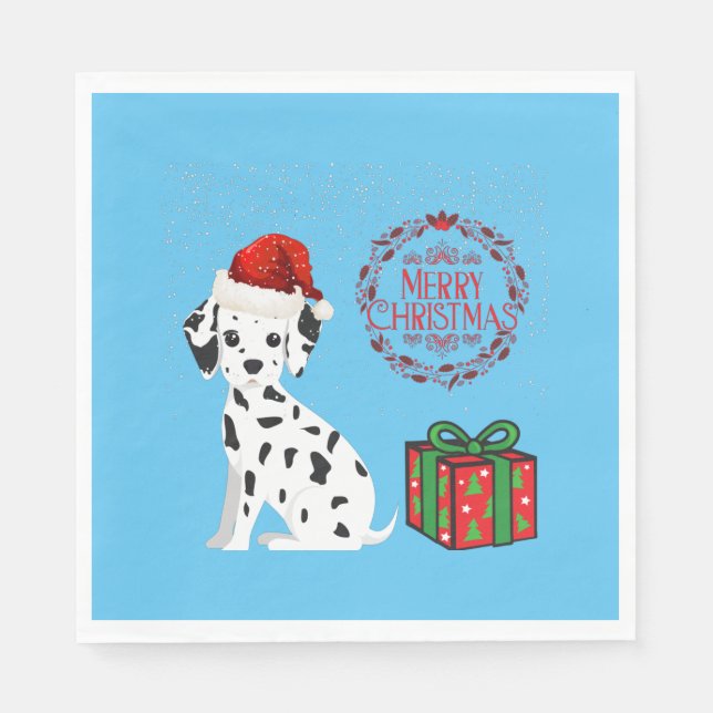Servilleta De Papel ¡navidades Dalmatian y obsequia las servilletas de (Anverso)