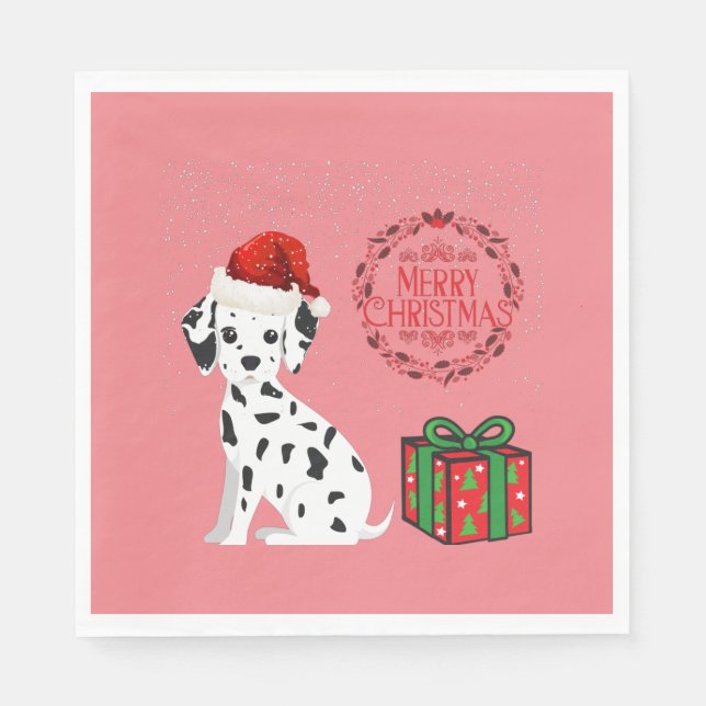 Servilleta De Papel ¡navidades Dalmatian y obsequia las servilletas de (Anverso)