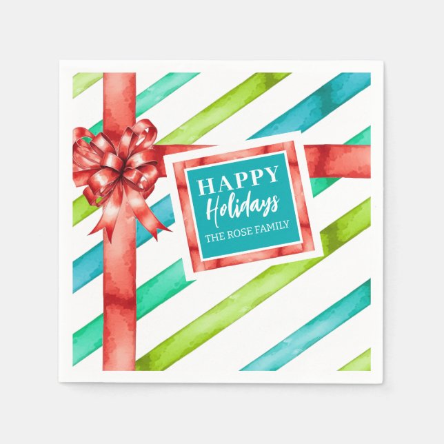 Servilleta De Papel Navidades de acuarela (Anverso)