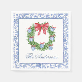 Servilleta De Papel Navidades de acuarela Chinoiserie Ornament Wreath